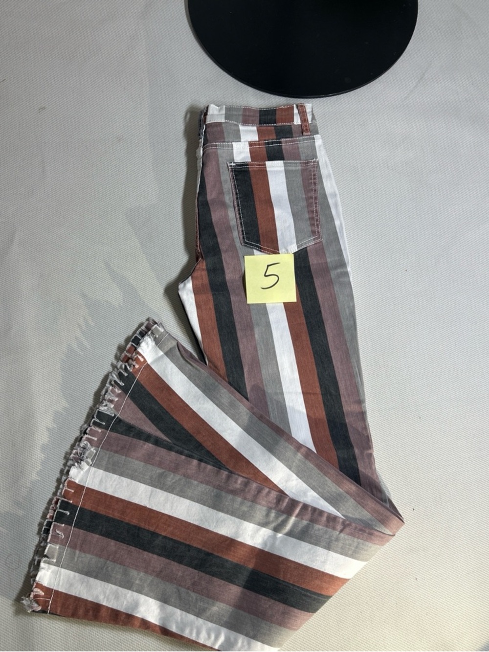 SAINT HEARTS Size L W Striped Brown & White Casual Pants